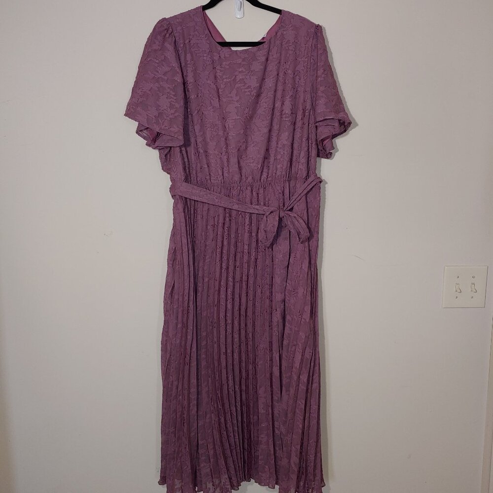 Baltic Born Mindy Pleated Dress Size 3x Vintage Plum